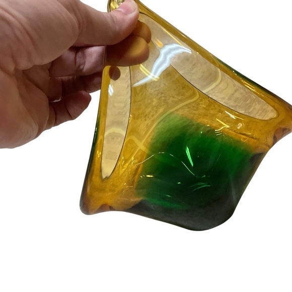 Vintage Merano Glass Basket Bowl Hand Blown MCM Mid Century Modern Italian Art - Picture 3 of 7